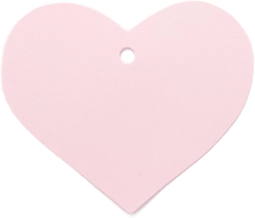 LWR CRAFTS 100 Hang Tags Heart with Jute Twines 100ft (2 3/8" x 2 3/16", Light Pink) | Amazon (US)