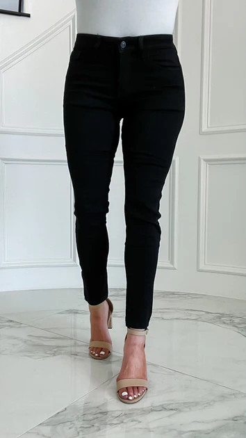 Tanya Mid-Rise Skinny Jeans - Black | Kiki LaRue Boutique