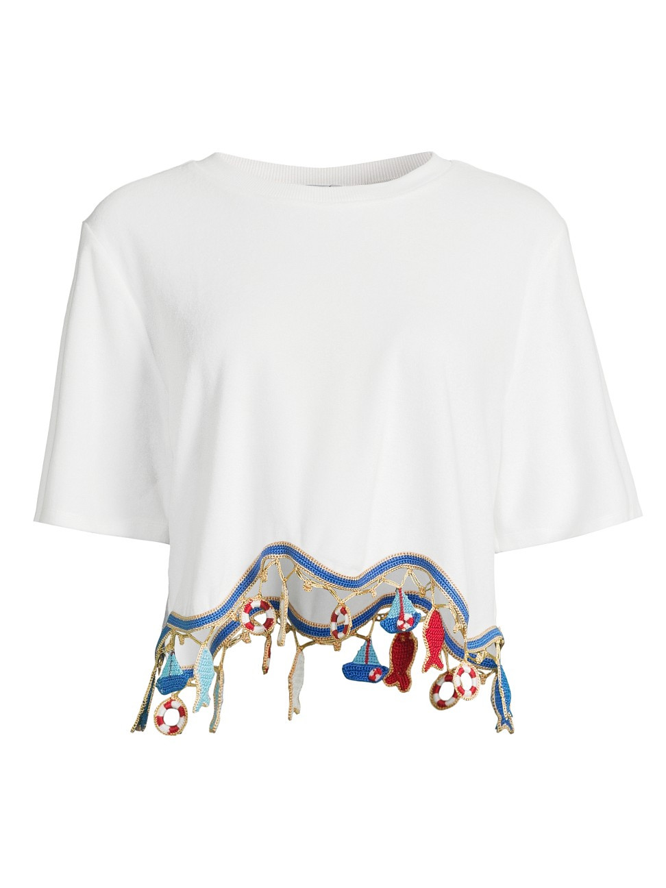 Women's Ginger French-Terry Charm T-Shirt - Ivory - Size Small | Saks Fifth Avenue