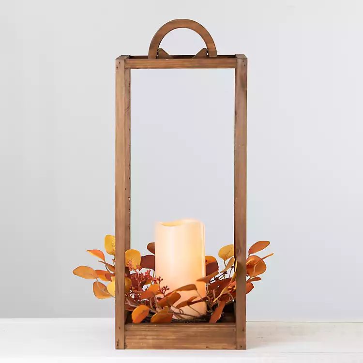 New! Orange Eucalyptus LED Lantern | Kirkland's Home