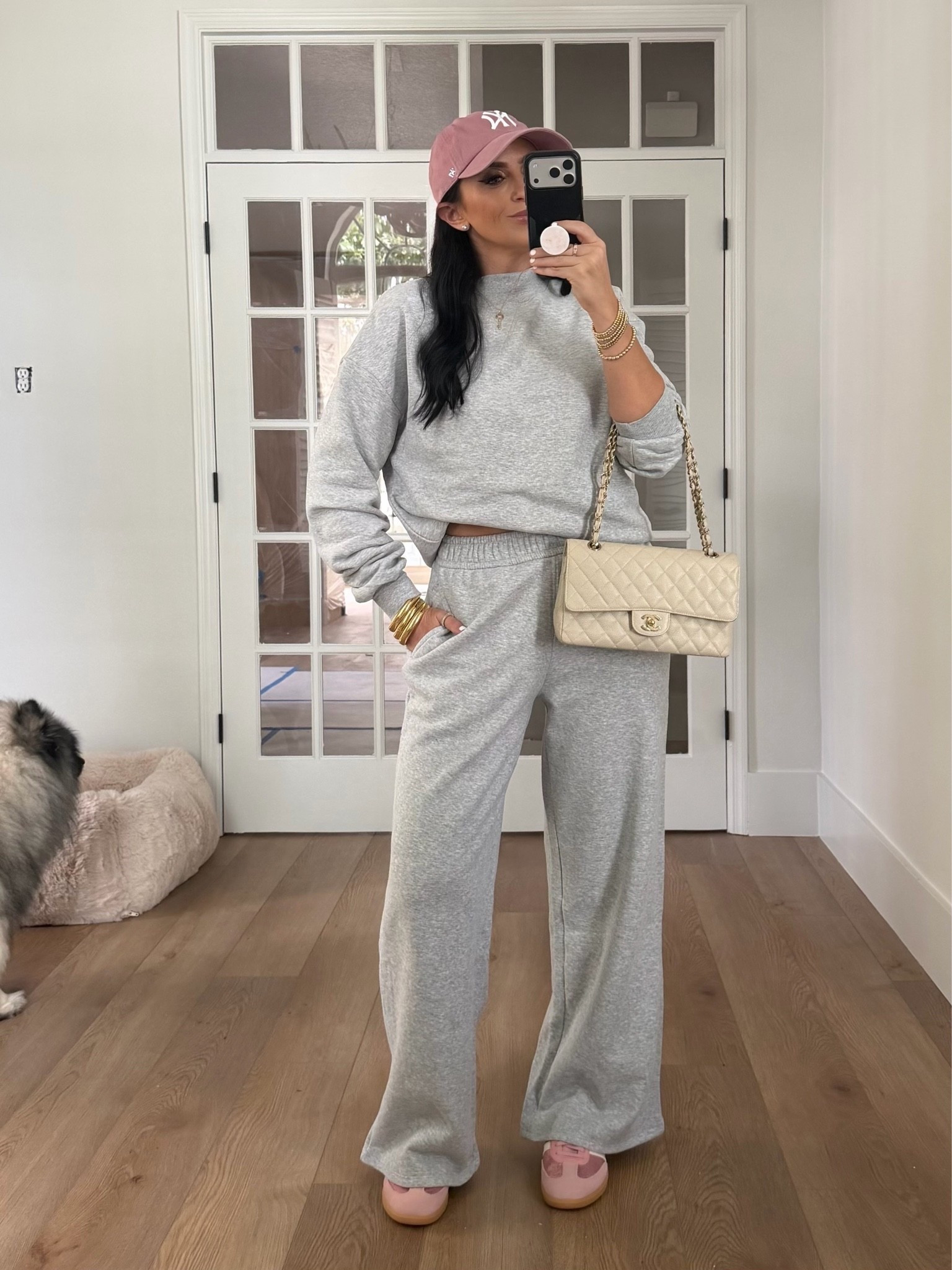 Women Cotton 2 Piece Outfit Mock Neck Sweatshirt set