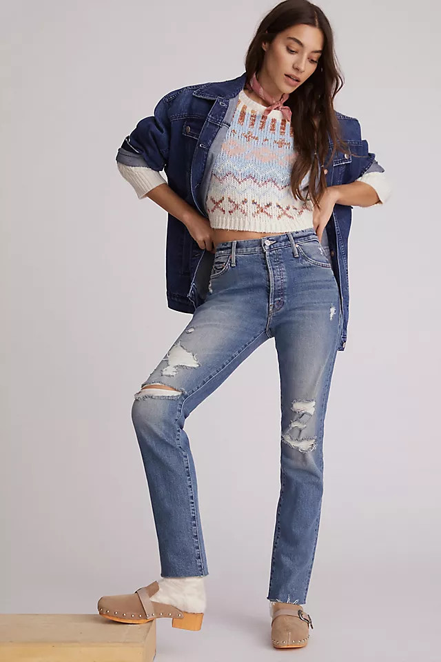 MOTHER The Trickster Ultra High-Rise Straight Jeans | Anthropologie (US)