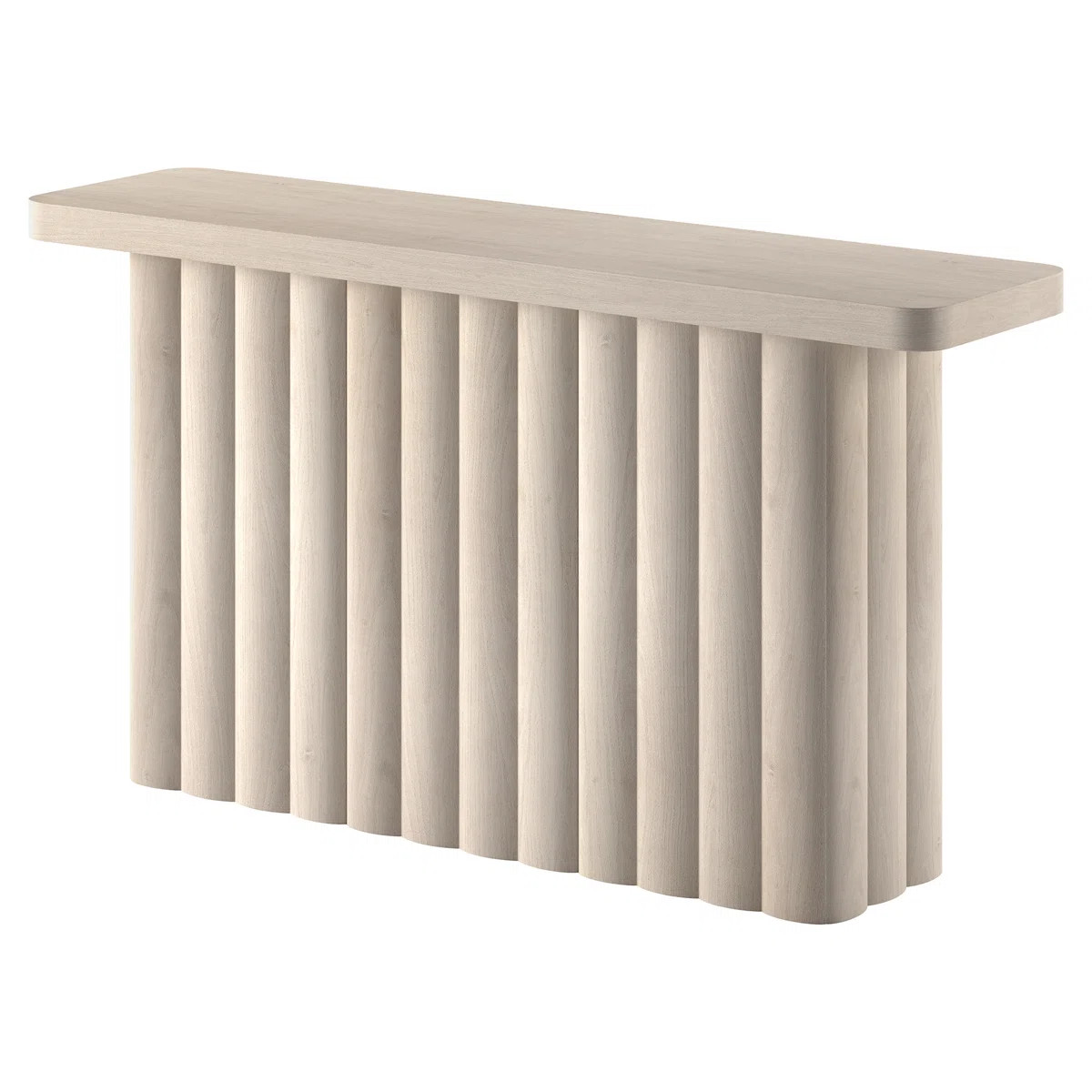 Olie 55" Wide Rectangular Fluted Console Table in Alder White | Wayfair North America