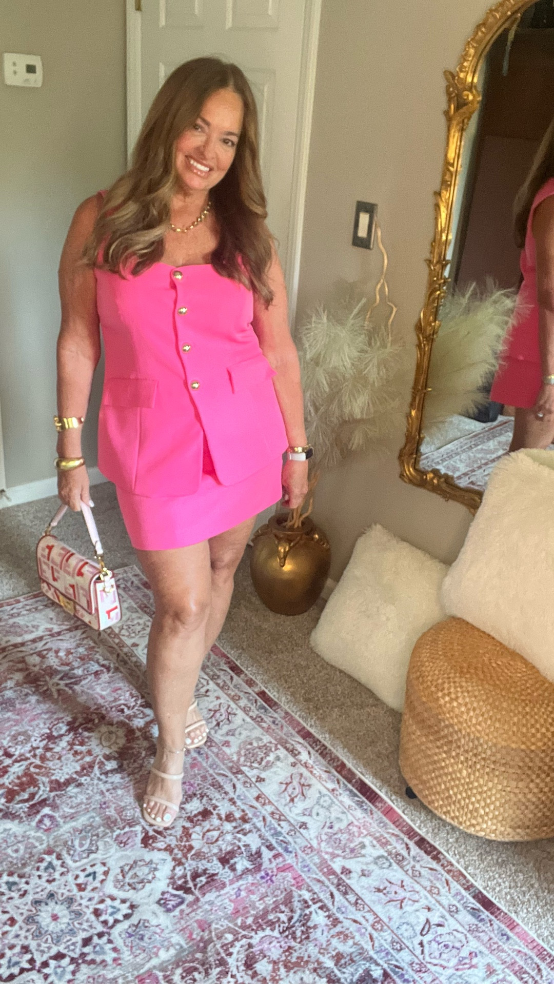 Summers best skirt set in Barbie pink with gold buttons. Run don’t walk

#LTKParties #LTKSeasonal #LTKWorkwear