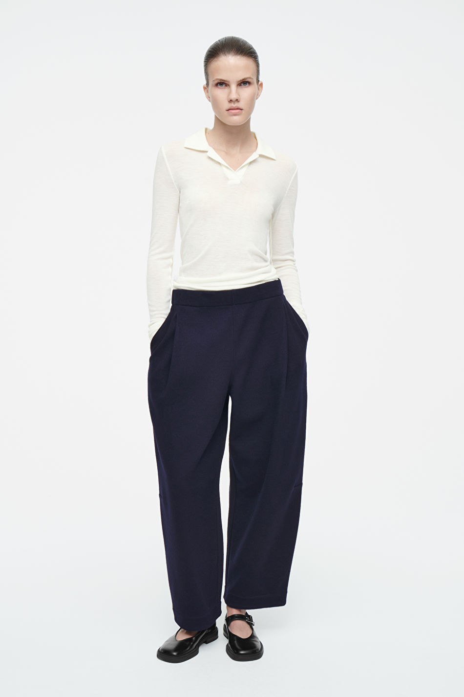 BOILED-WOOL BARREL-LEG TROUSERS | COS (EU)