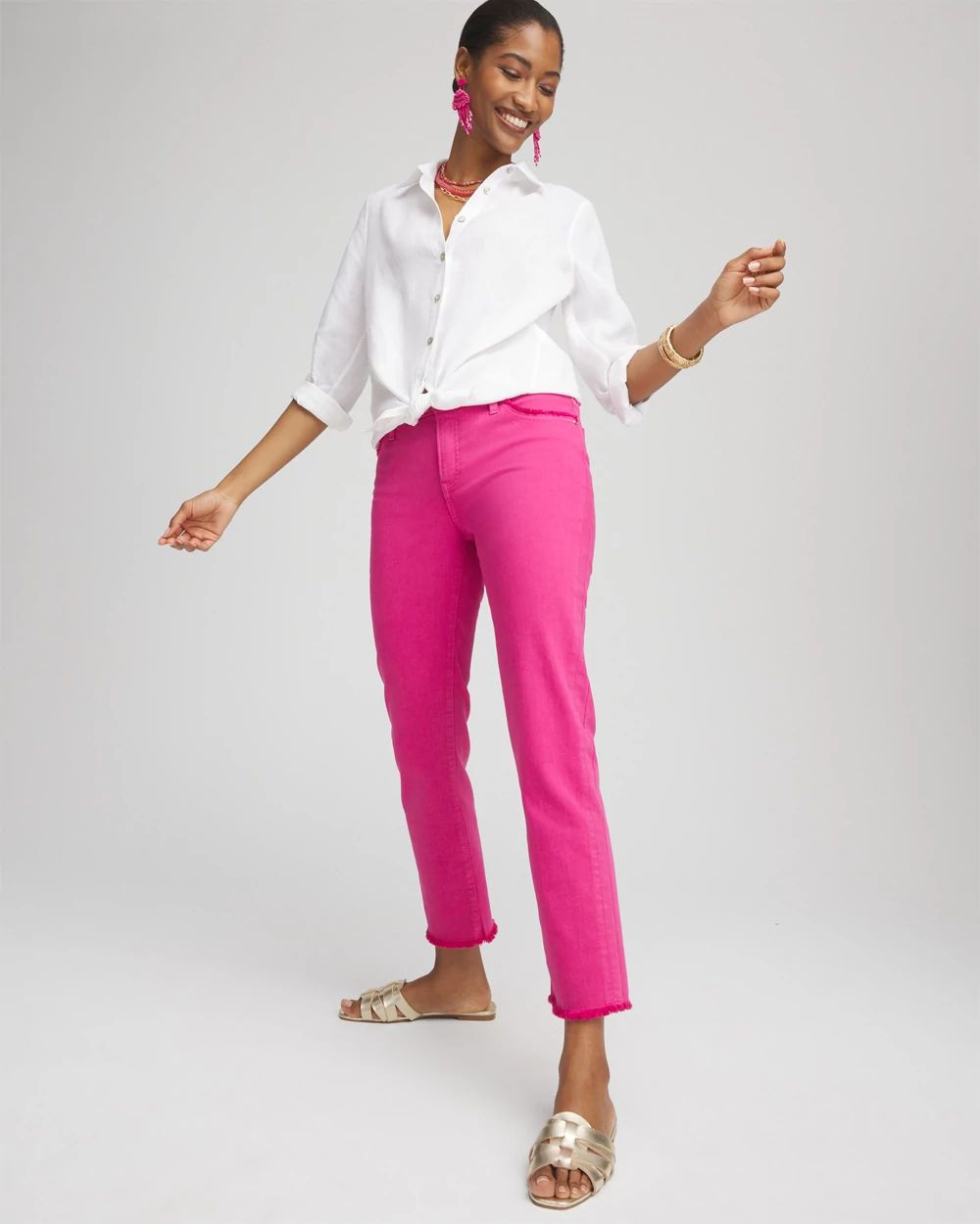 Girlfriend Frayed Cropped Jeans | Chico's