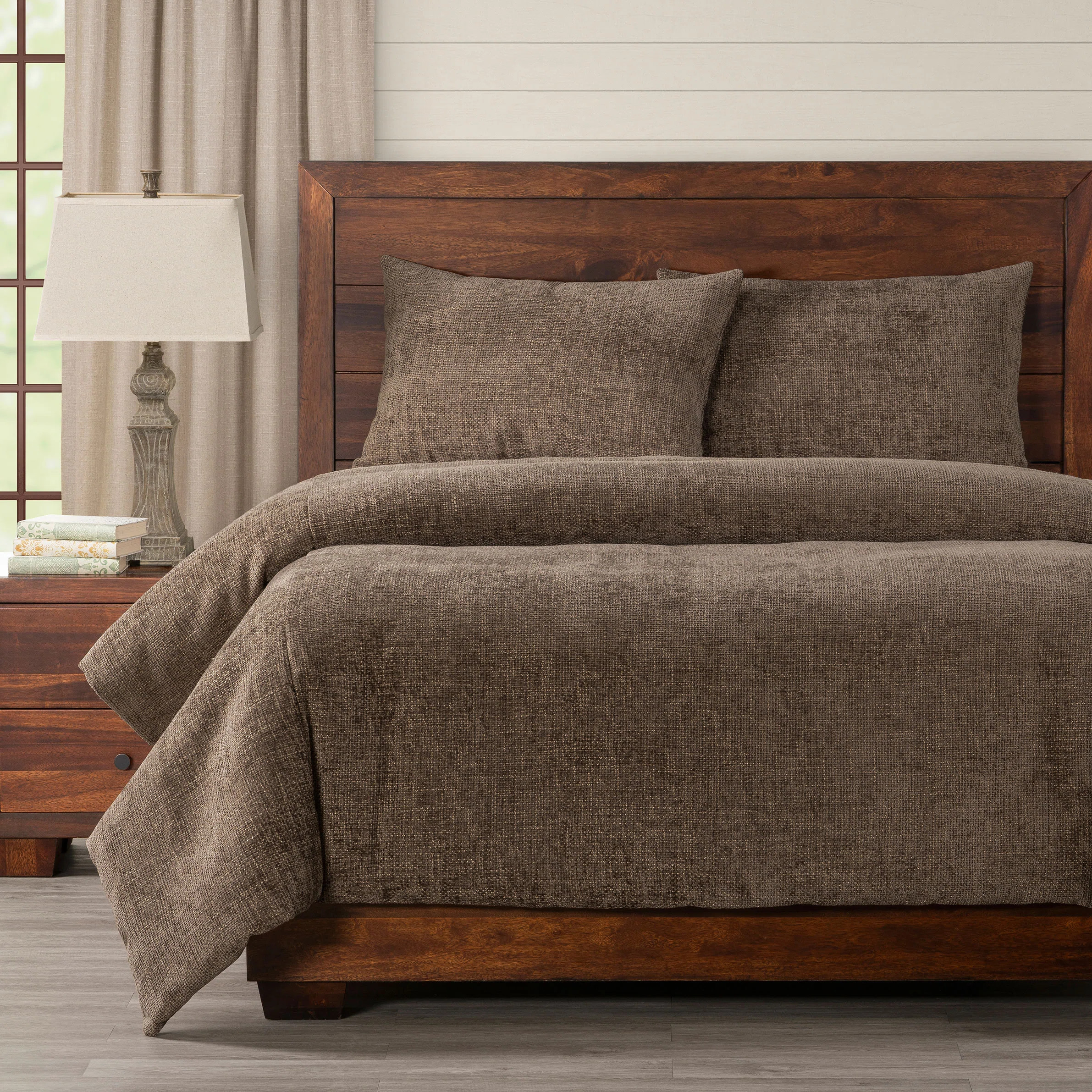 Driftwood Brown Chenille Duvet Cover & Insert | Wayfair North America