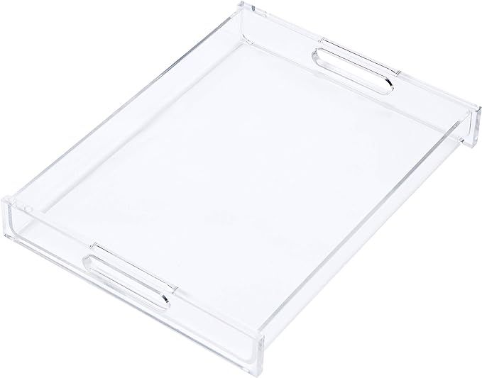 Artmaze Clear Acrylic Serving Tray,Breakfast Tray,Rectangular ,Spill Proof,Decorative.for Coffee ... | Amazon (US)