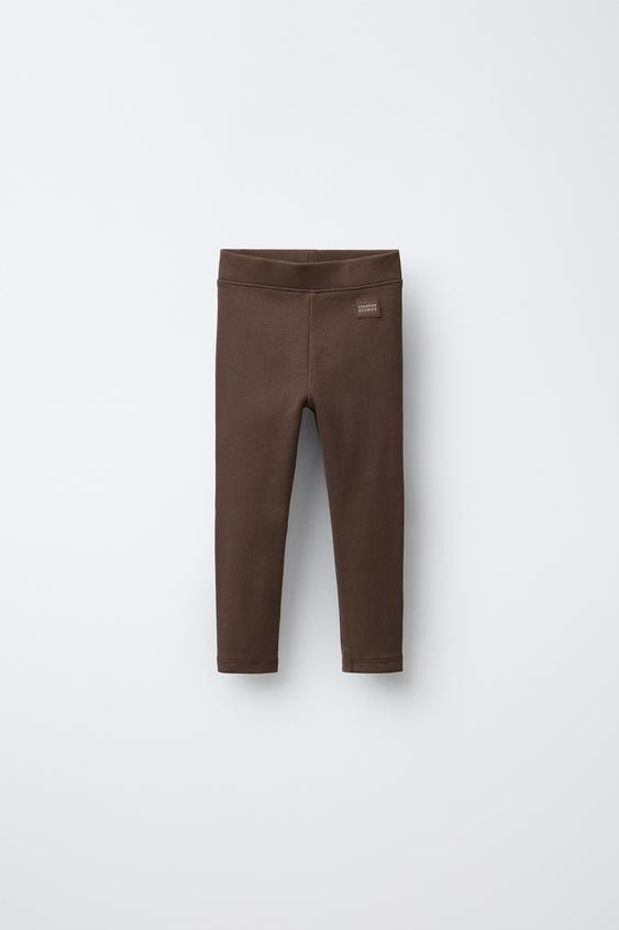 RIBBED LEGGINGS WITH LABEL | Zara US