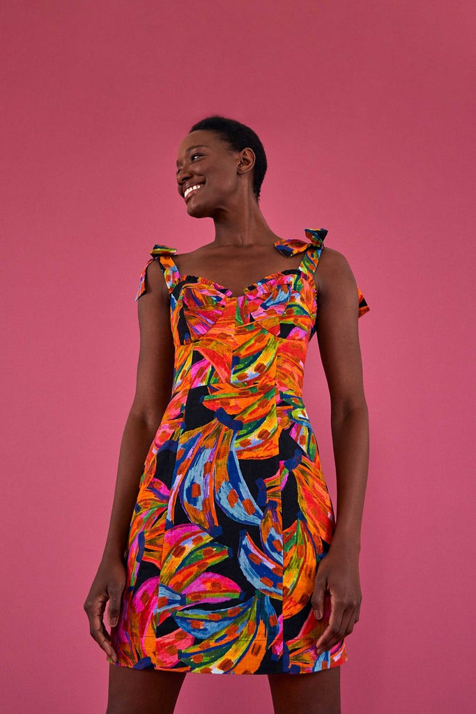 RAINBOW BANANAS MINI DRESS | FarmRio (US)