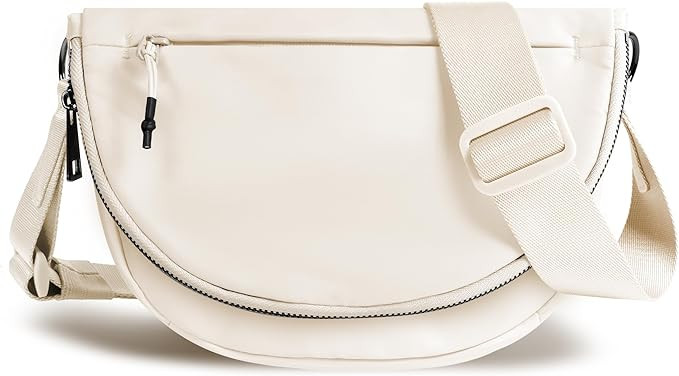 Crescent Bag for Women and Men, Fashion Medium Nylon Folding Crescent Moon Bag Single Shoulder Ba... | Amazon (US)