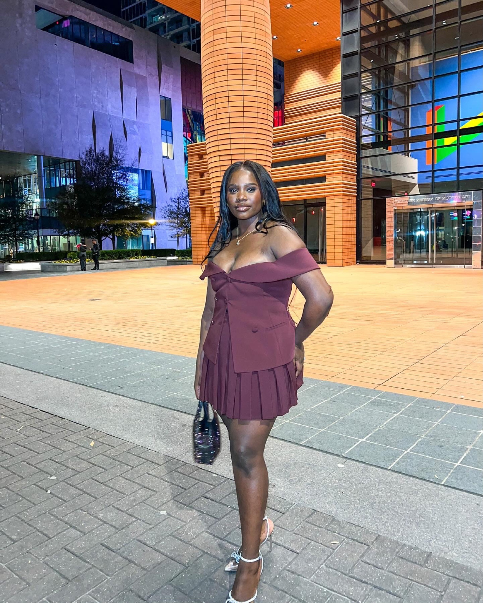 Two piece skirt and blazer top set 