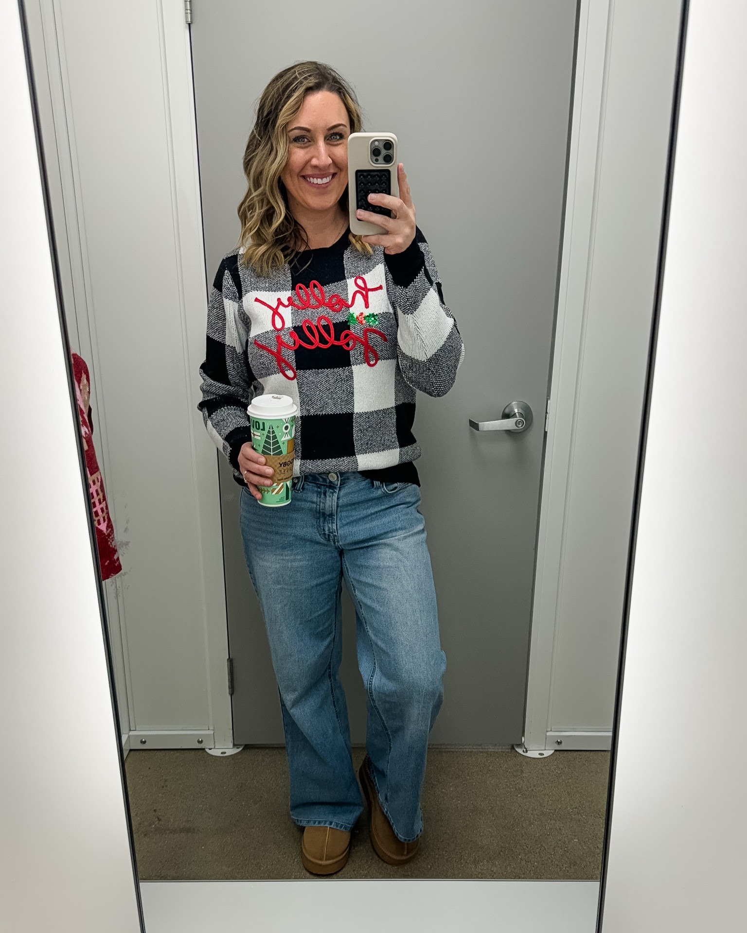 Feeling festive in my new 'Holly Jolly' Christmas sweater! 🎄 This cozy black and white plaid pattern is perfect for holiday gatherings and adding a stylish touch to your winter wardrobe. I love how comfortable and chic it is – definitely a must-have for this season! Swipe up to grab yours and spread some holiday cheer without breaking the bank. Let’s make this Christmas extra merry and bright! ✨



#LTKStyleTip #LTKHoliday #LTKSeasonal