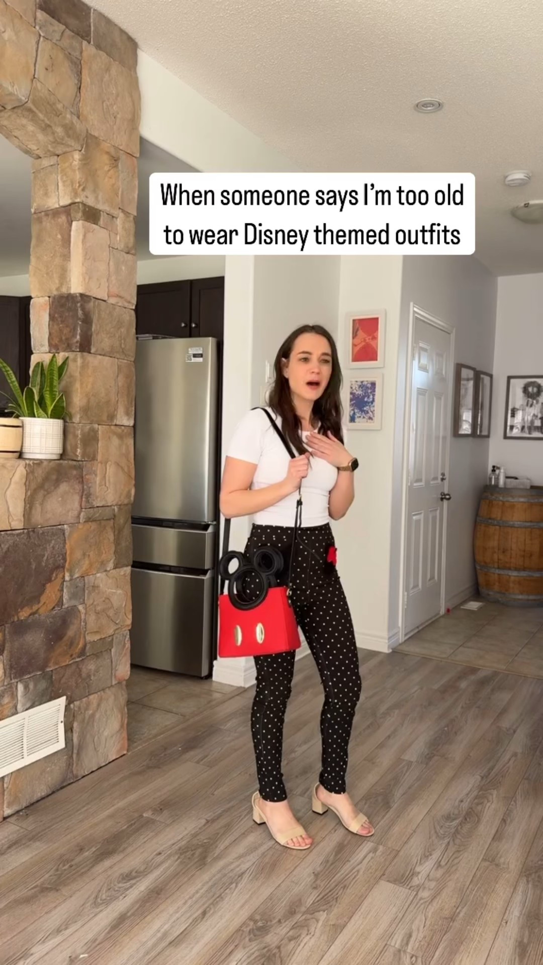 Disney inspired outfits including a Mickey handbag 