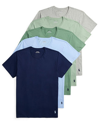 Polo Ralph Lauren Men's Crewneck Undershirts, 5-Pack - Macy's | Macy's