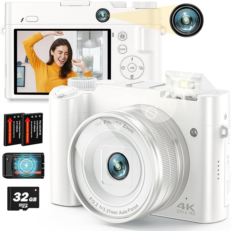 Newest 4K Digital Camera for Photography 64MP Selfie Camera with Front and Rear Dual Lens 16X Dig... | Amazon (CA)