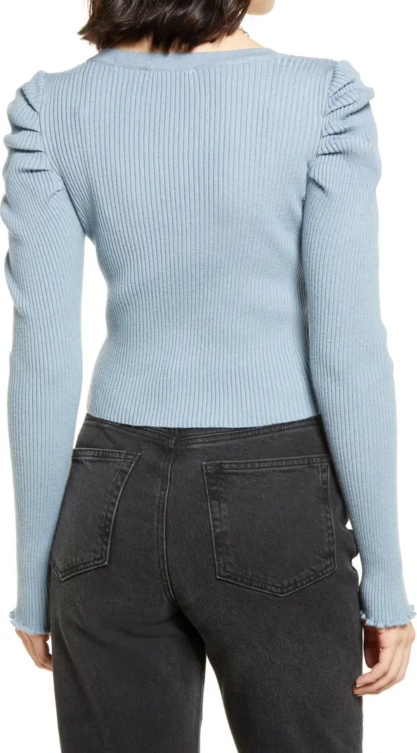 Puff Shoulder Crop Cardigan | Nordstrom Rack