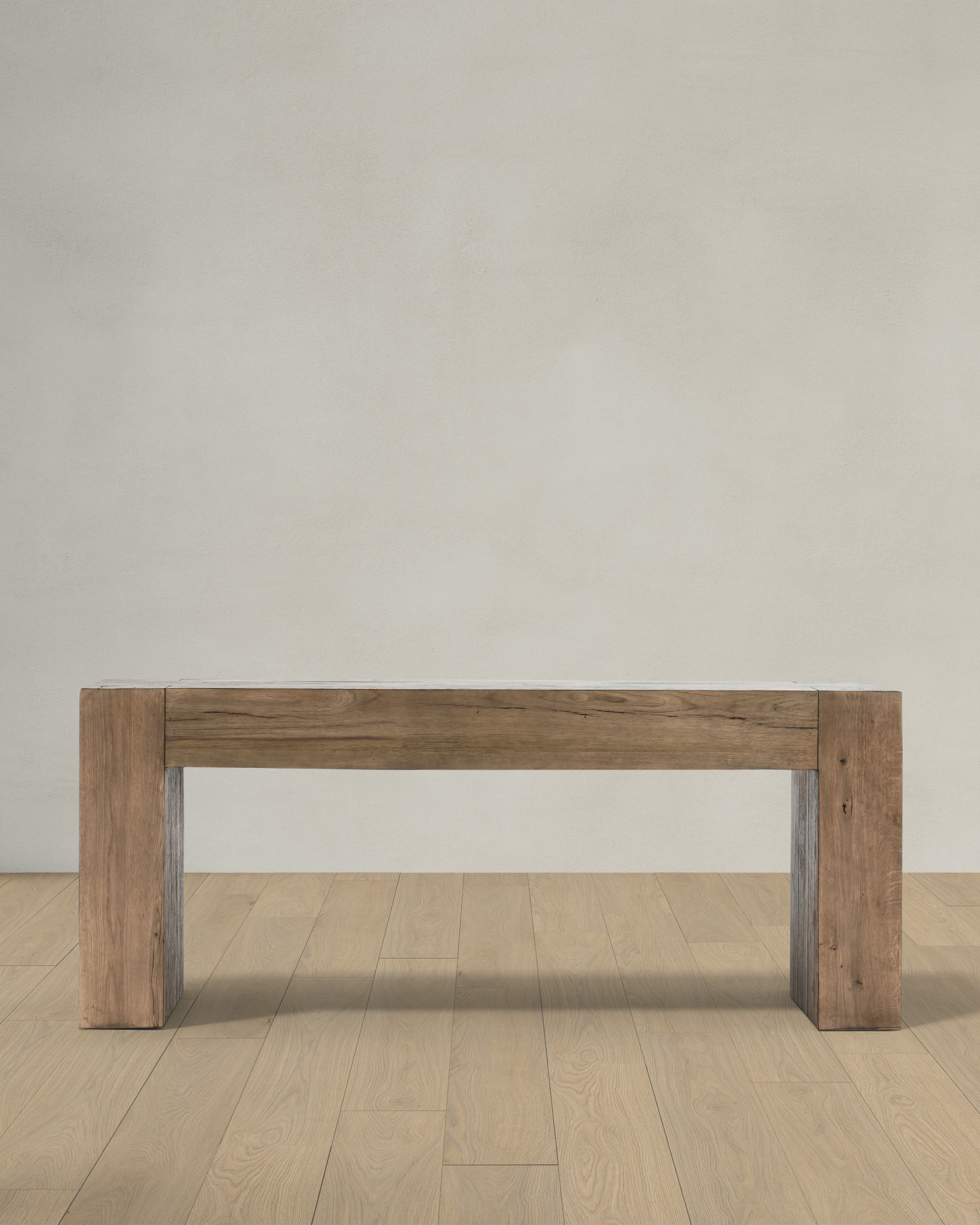 Reclaimed Oak Waterfall Console Table		 		 in Cafe Brown | Quince