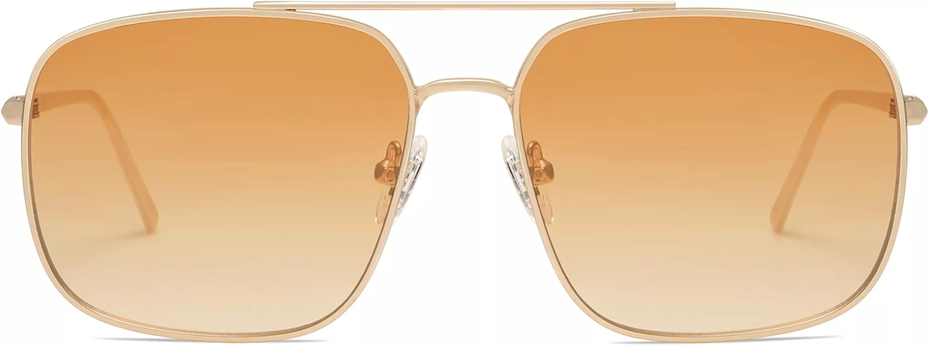 SOJOS Retro Square Aviator Sunglasses Womens Mens Double Bridge Metal Sun  Glasses SJ1176