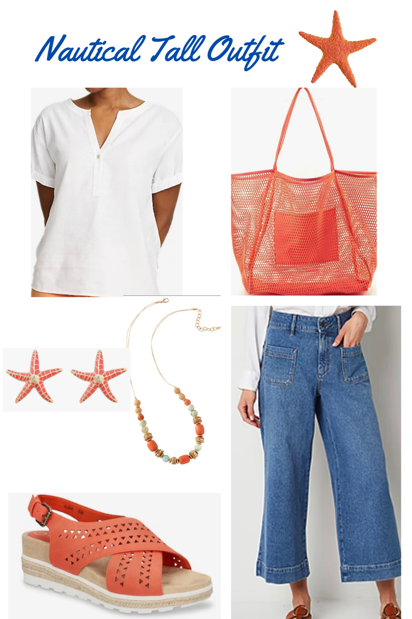 Feeling nautical? This outfit can be worn on vacation or at home. This was a personal shopping request for a tall sized nautical outfit. Clothing available in non-tall sizes too. #tall 

#LTKtravel #LTKFind #LTKshoecrush
