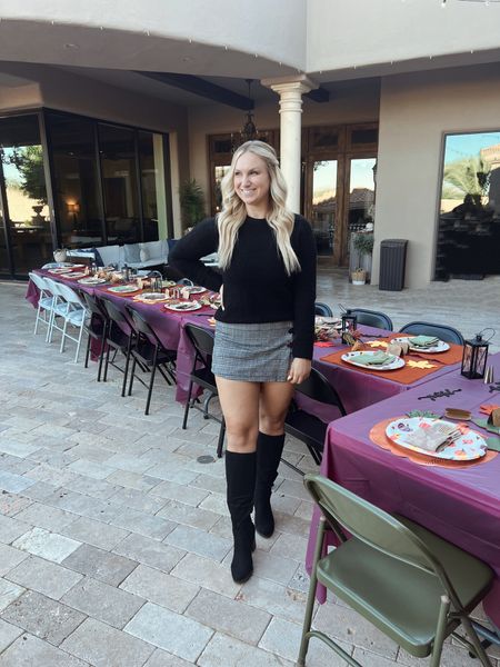 Loving this black on plaid look for fall! This I wore to celebrate Friendsgiving at our house which is something annually we host. 🍁

As always 💇🏼‍♀️ by the fabulous @the.blonde.bar at @theblondebarsalon in Scottsdale!💕

#LTKSeasonal #LTKHoliday #LTKshoecrush
