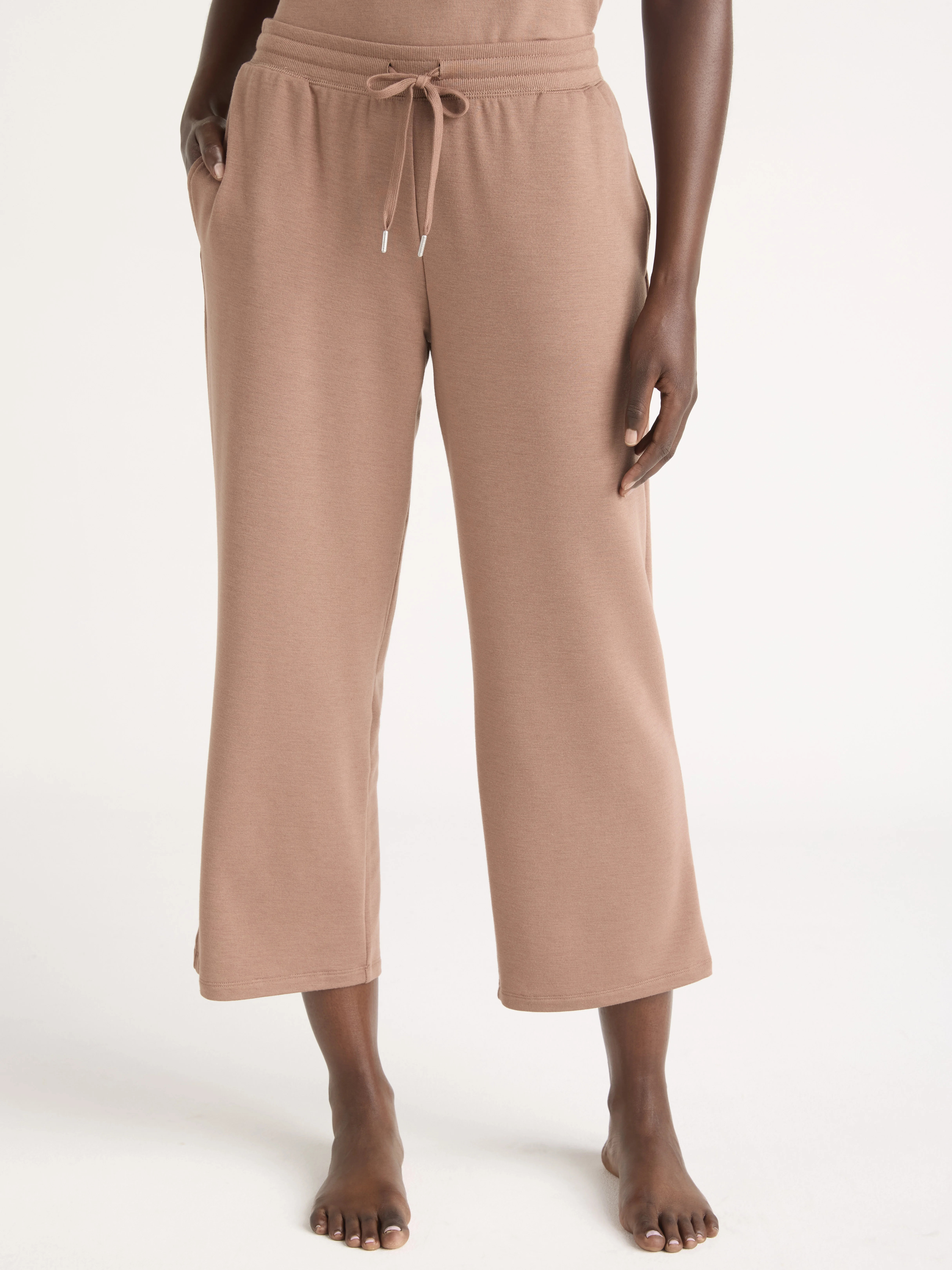 Joyspun Women's French Terry Capri Sleep Pants, 25'' Inseam, Sizes XS-3X | Walmart (US)