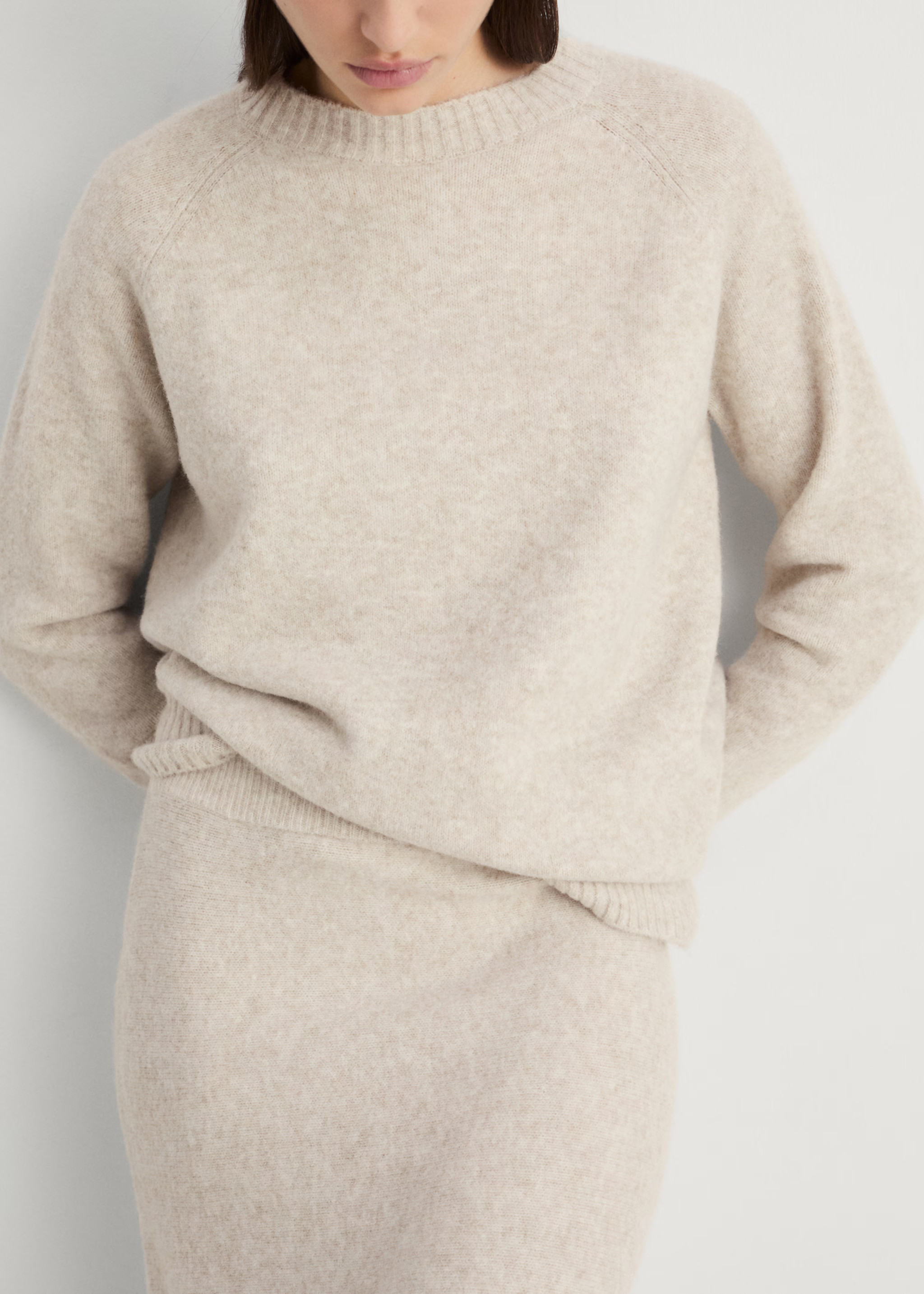 V-neck knit sweater | MANGO (UK)