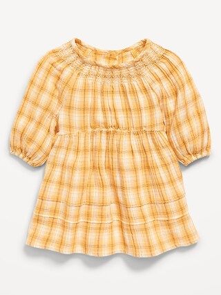 Plaid 3/4-Sleeve Dress for Baby | Old Navy (US)