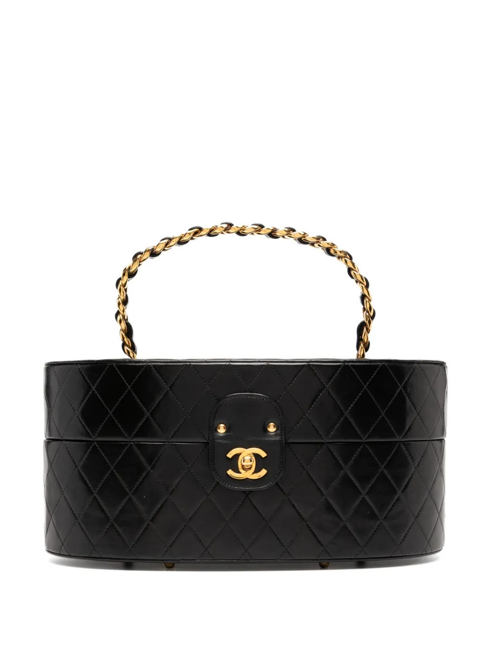 CHANEL Pre-Owned 1988 Train Case vanity bag - Black | Farfetch Global