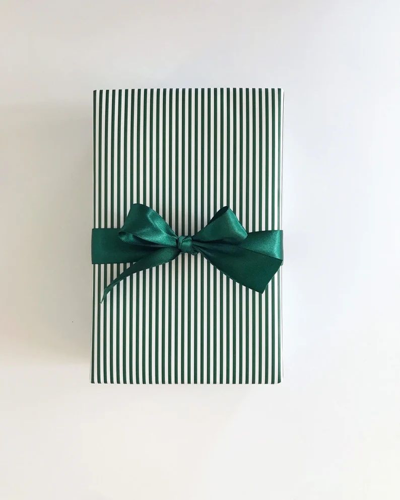 Wrapping Paper: Hunter Pinstripe {Gift Wrap, Birthday, Holiday, Christmas} | Etsy (US)