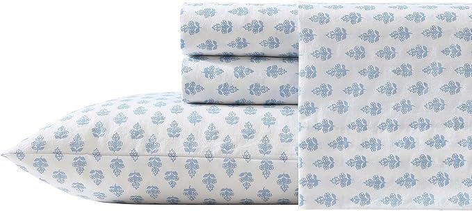 Laura Ashley - Queen Sheets, Cotton Percale Bedding Set, Lightweight & Breathable Home Decor (Fra... | Amazon (US)