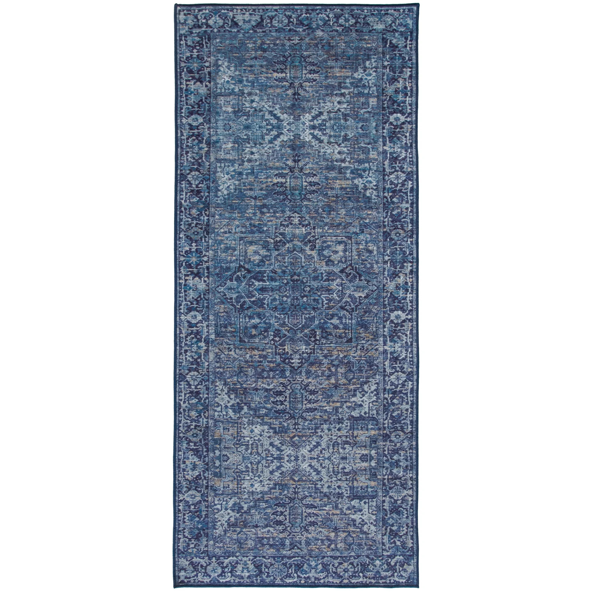 ReaLife Rugs Machine Washable Printed Vintage Distressed Traditional Blue Eco-friendly Recycled F... | Walmart (US)