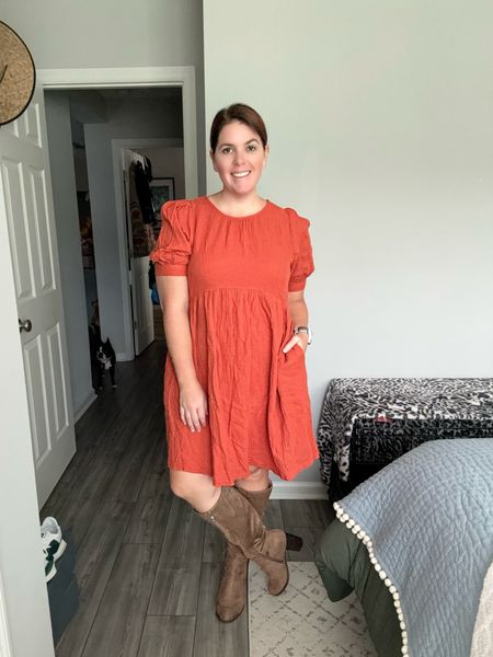 The prettiest dress for fall! 🍁🍁 This dress is from Amazon, it’s one that would be perfect for everyday, can be dressed up for the office or would also be perfect for fall family photos! I followed the reviews that said to size up, so I’m in a large, the dress comes in several color options and is under $35! 

#LTKxPrime #LTKmidsize #LTKfindsunder50