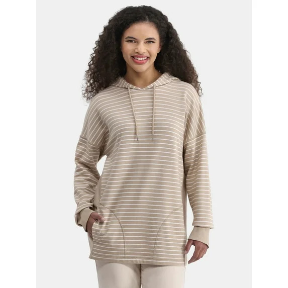 Time And Tru Women's Tunic Hoodie with Long Sleeves, Size XS-XXXL | Walmart (US)