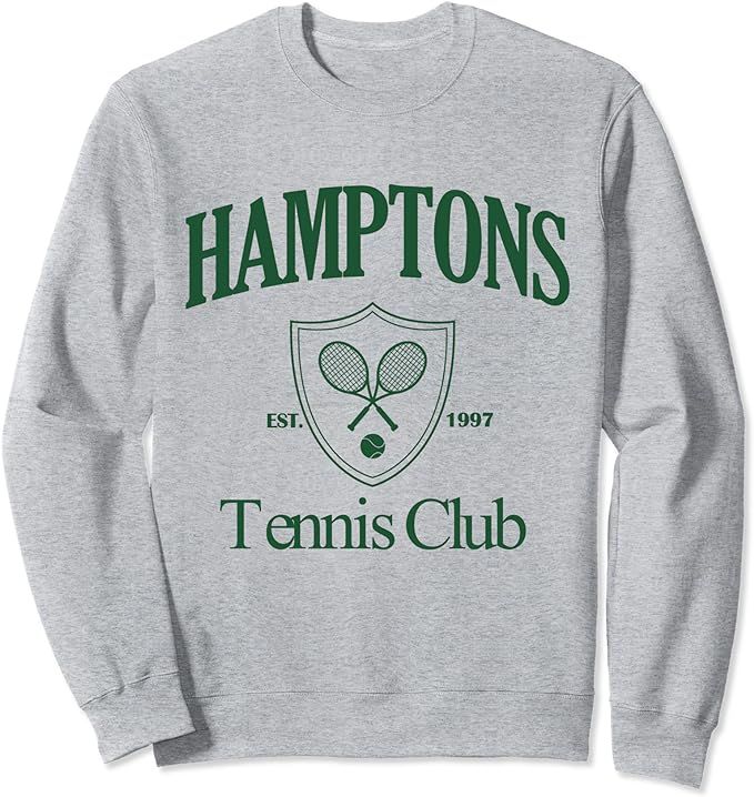Hamptons Tennis Club Vintage 90s Style Aesthetic Crewneck Sweatshirt | Amazon (US)