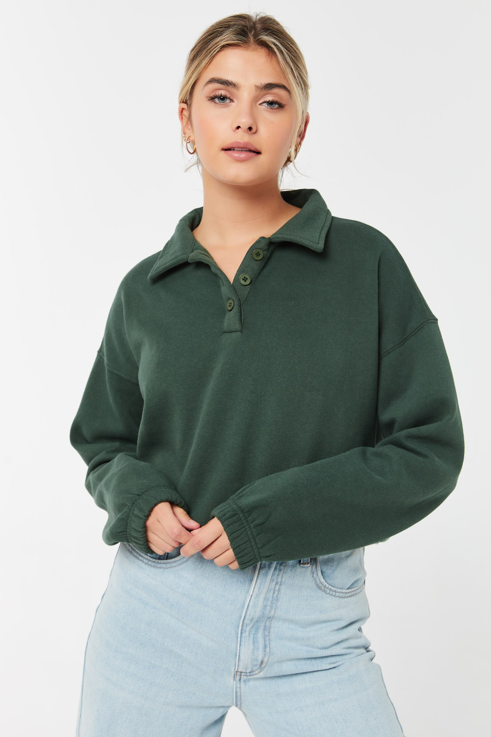 Cropped Polo Sweatshirt | Ardene