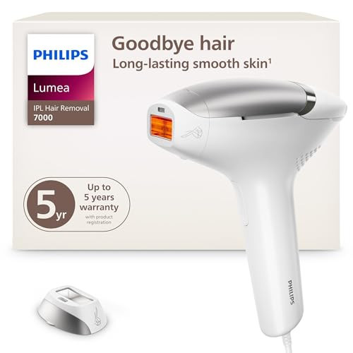 Philips Lumea 7000 Series IPL Hair Removal Device - Permanent Laser Hair Reduction for Women & Men, Easy and Comfortable Use at Home, SenseIQ, Uniquely Curved Attachment for Body, BRI931/03 | Amazon (US)