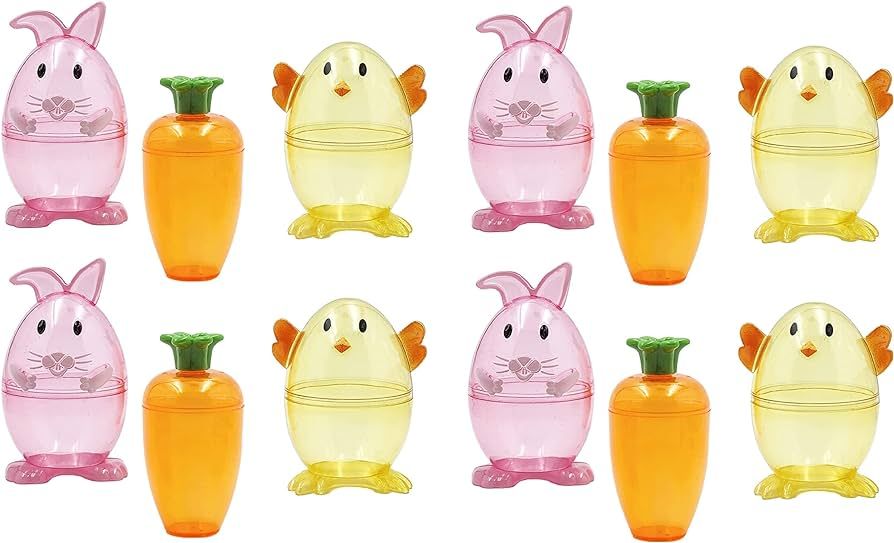 The Dreidel Company Fillable Easter Carrots, Bunny, and Chick Containers, Perfect For Easter Hunt... | Amazon (US)