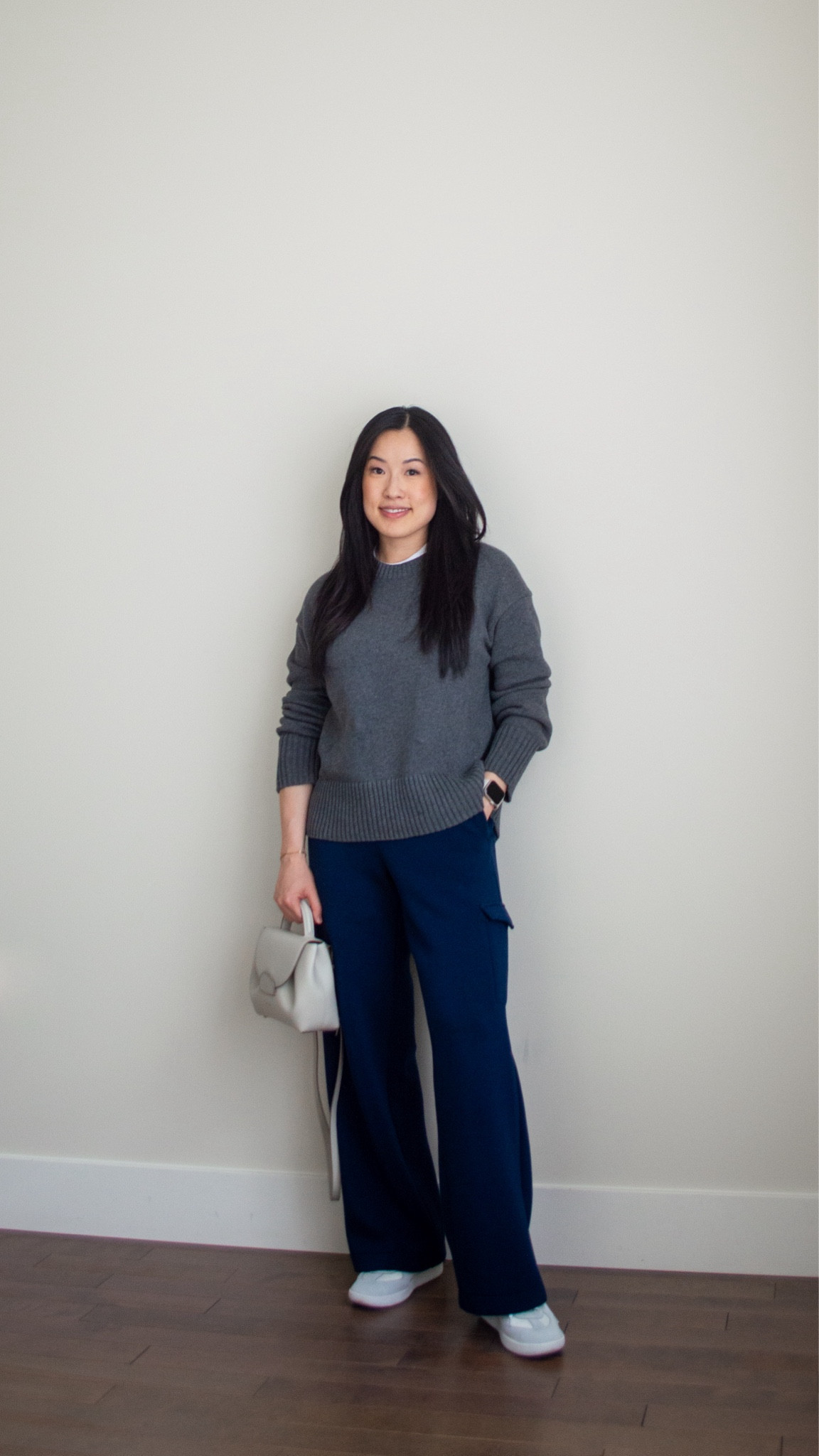 Sweater weather inspired outfit 🍂 wearing Everlane sweater XS, Abercrombie baby tee S. Unavailable to link: pants from Leze The Label, shoes from Beckett Simonon, bag from Polene

#LTKHoliday #LTKStyleTip #LTKGiftGuide