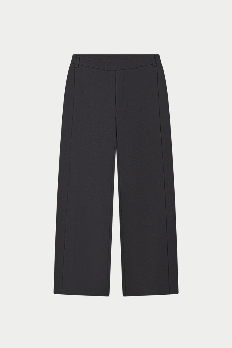 SIDE PLEAT WIDE LEG TAILORED TROUSERS - GREY | The Couture Club