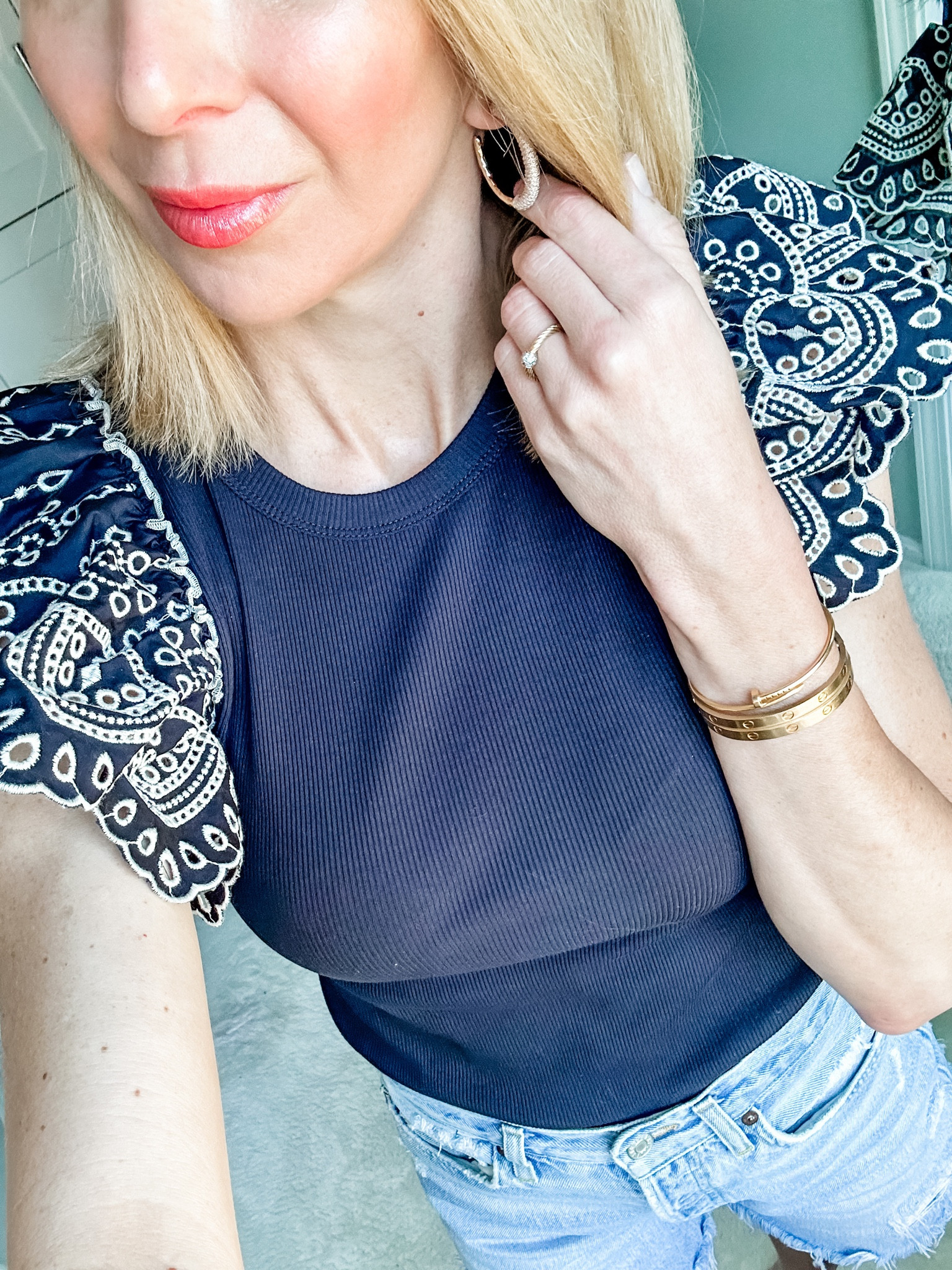 Scored this top on sale in two colorways!  Fun sleeve detail for days. I find that VB tops run big; reco sizing down one size.

#LTKstyletip #LTKSeasonal #LTKsalealert