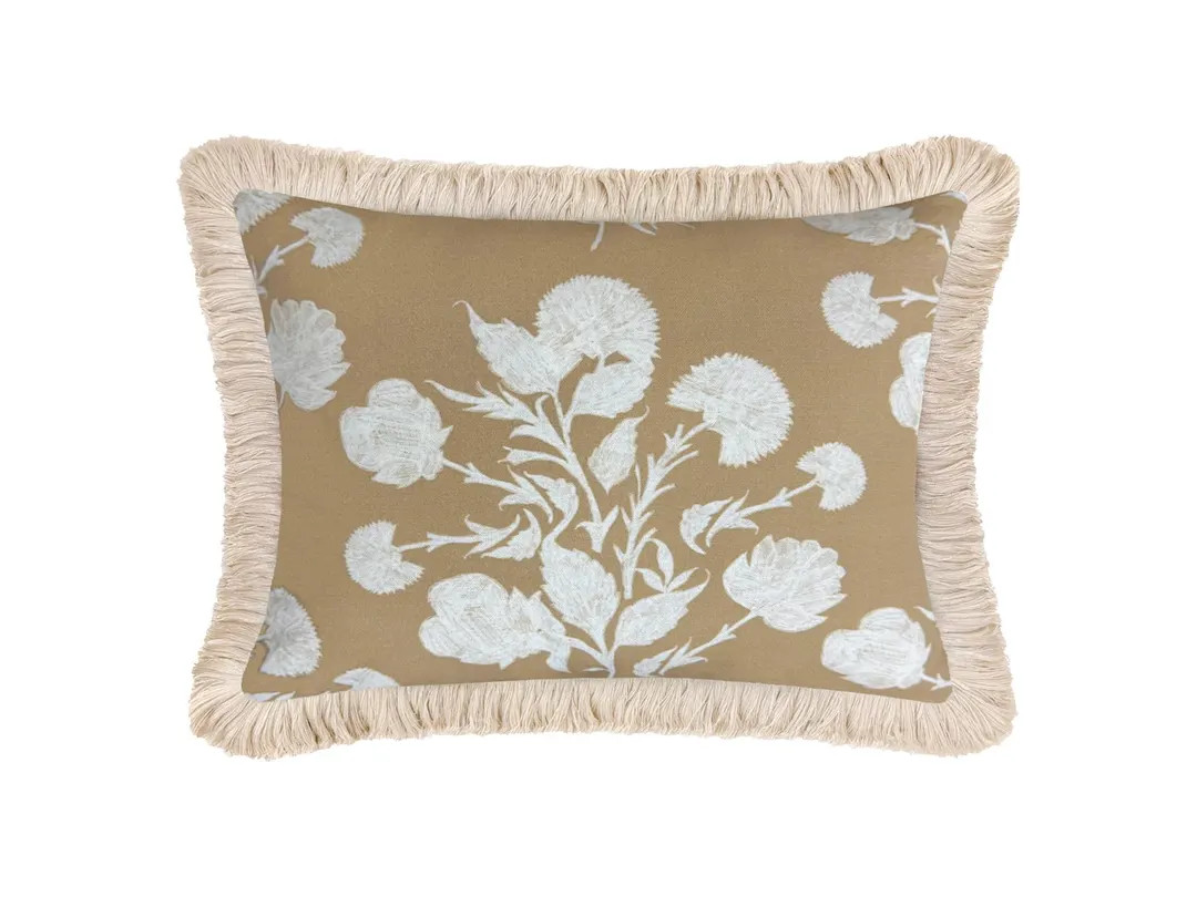 The Mini : Anna // Fawn + Fringe | linen | Floral print | brown throw pillow | | Etsy (US)