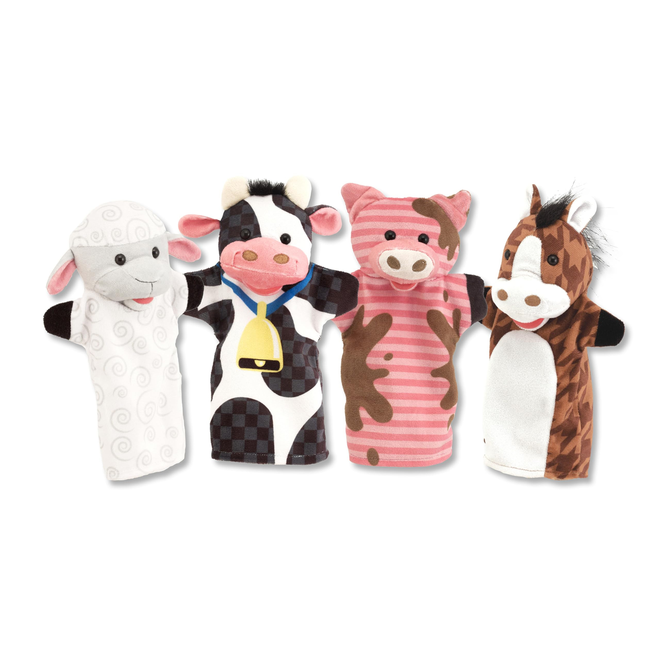 Melissa & Doug Farm Friends Hand Puppets (Set of 4) - Cow, Horse, Sheep, and Pig | Amazon (US)