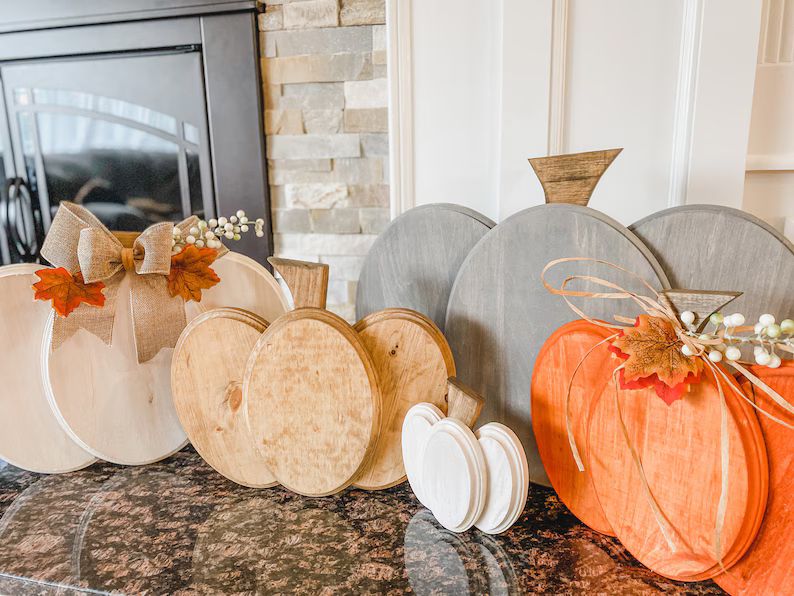 Wooden Pumpkins - Rustic Fall Decor - Decorative Wooden Pumpkins | Etsy (US)