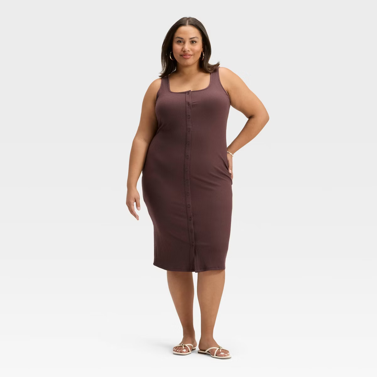 Women's Knit Button-Front Midi Dress - A New Day™ | Target