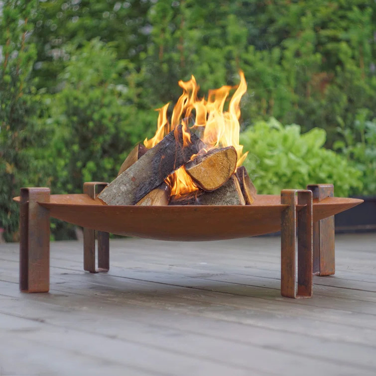 Zishan Solid Carbon Steel Wood Burning Fire Pit | Wayfair North America