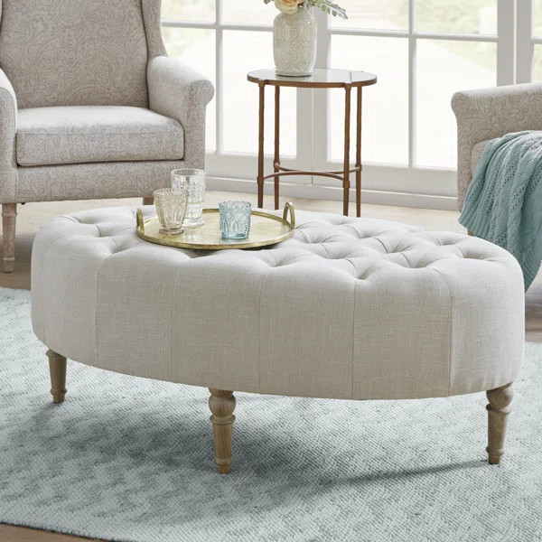 Martha Stewart Clara Tufted Oval Ottoman | Wayfair North America