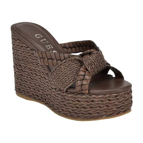 Guess Women's EVEH Wedge Sandal, Brown 210, 6.5 | Amazon (US)