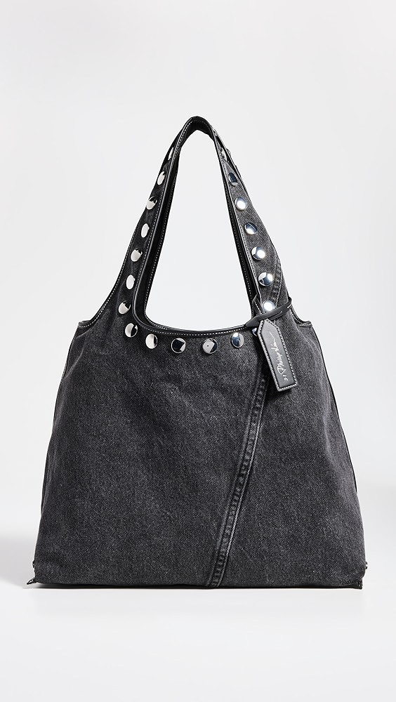 Washed Denim Market Tote With Studs | Shopbop