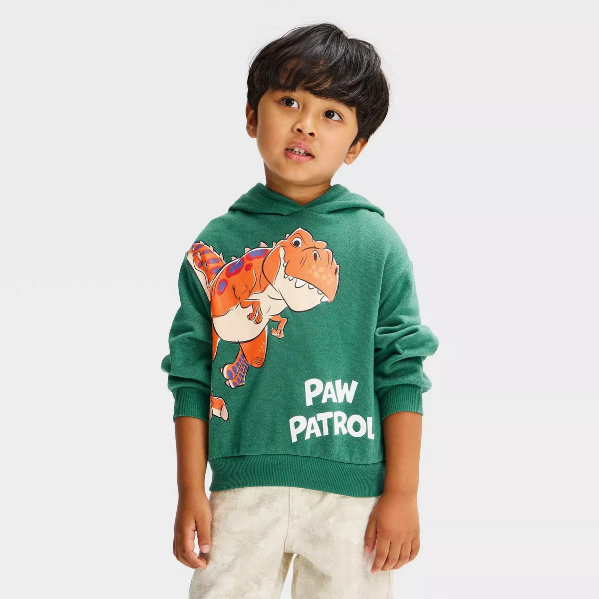 Toddler Boys' Paw Patrol Dino Hooded Graphic Sweatshirt - Green 5T | Target